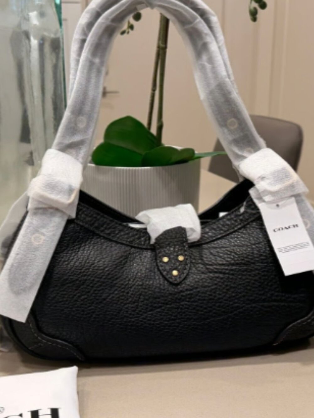Coach Drifter Shoulder Bag 31 2026 in Brass/Black Textured Pebble Leather NWT - Picture 2 of 8